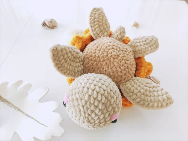 Amazing Handmade Crochet Sunflower Turtle - Soft Plush Toy - Image 8