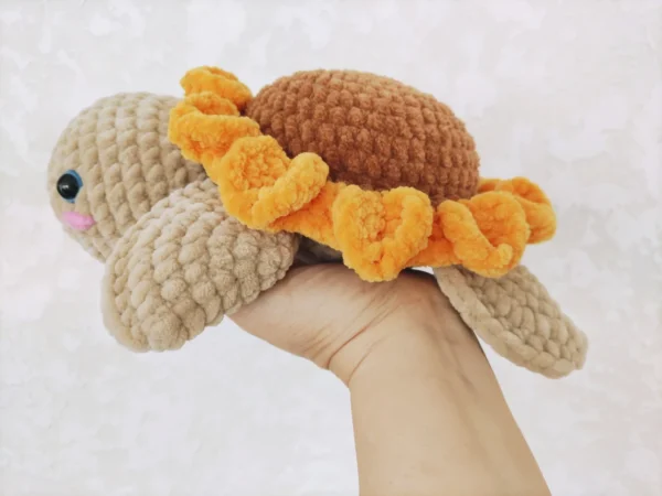 Amazing Handmade Crochet Sunflower Turtle - Soft Plush Toy - Image 6