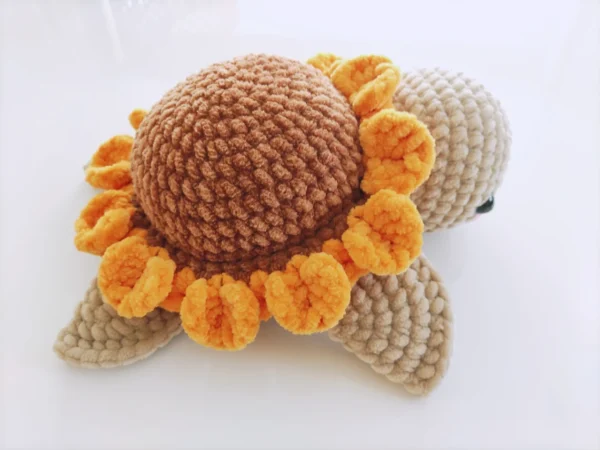 Amazing Handmade Crochet Sunflower Turtle - Soft Plush Toy - Image 5