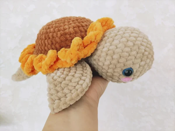 Amazing Handmade Crochet Sunflower Turtle - Soft Plush Toy - Image 4