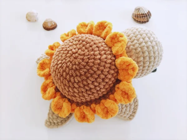 Amazing Handmade Crochet Sunflower Turtle - Soft Plush Toy - Image 2