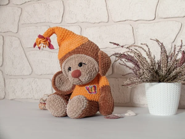 ADORABLE HANDMADE PLUSH MONKEY TOY, SOFT CROCHET STUFFED ANIMAL - Image 4