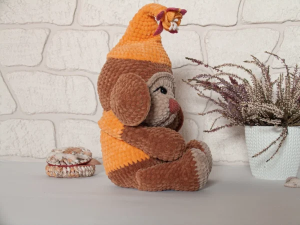 ADORABLE HANDMADE PLUSH MONKEY TOY, SOFT CROCHET STUFFED ANIMAL - Image 5