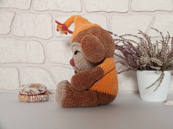 ADORABLE HANDMADE PLUSH MONKEY TOY, SOFT CROCHET STUFFED ANIMAL - Image 6