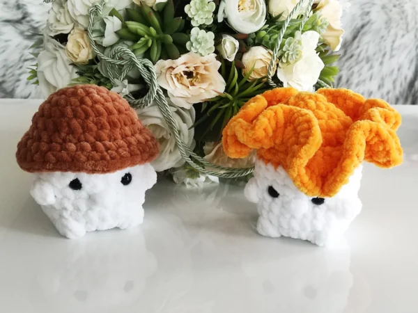 Adorable Handmade Crochet Plush Amigurumi Mushrooms - Image 3