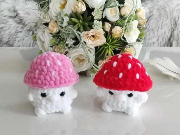 Adorable Handmade Crochet Plush Amigurumi Mushrooms - Image 4