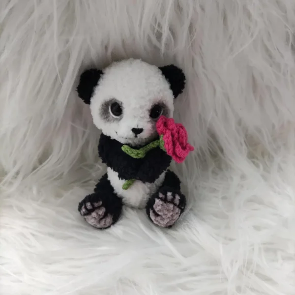Adorable Mini Handmade Plush Panda Bear - Image 2
