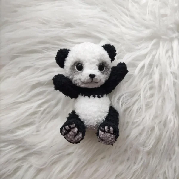 Adorable Mini Handmade Plush Panda Bear - Image 3