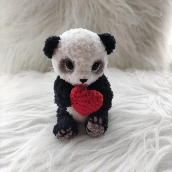 Adorable Mini Handmade Plush Panda Bear - Image 7