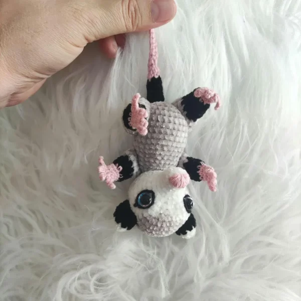Amazing Handmade Mini Plush Opossum – Cute Crochet Stuffed Toy for Animal Lovers! - Image 4