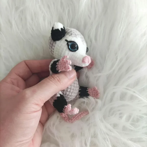 Amazing Handmade Mini Plush Opossum – Cute Crochet Stuffed Toy for Animal Lovers! - Image 5