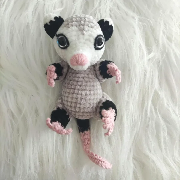 Amazing Handmade Mini Plush Opossum – Cute Crochet Stuffed Toy for Animal Lovers! - Image 8