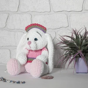 white handmade bunny
