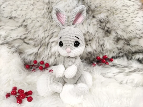 Handmade Plush Bunny Toy - Amigurumi for Christmas - Image 2