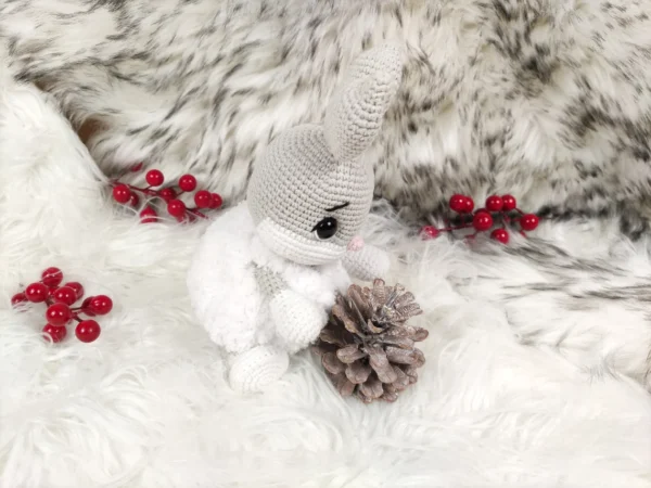 Handmade Plush Bunny Toy - Amigurumi for Christmas - Image 4