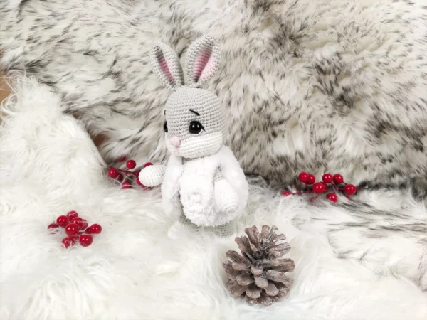 Handmade Plush Bunny Toy - Amigurumi for Christmas - Image 5