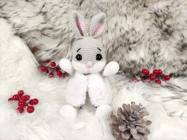 Handmade Plush Bunny Toy - Amigurumi for Christmas - Image 6