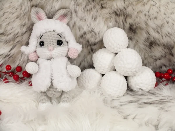 Handmade Plush Bunny Toy - Amigurumi for Christmas - Image 7