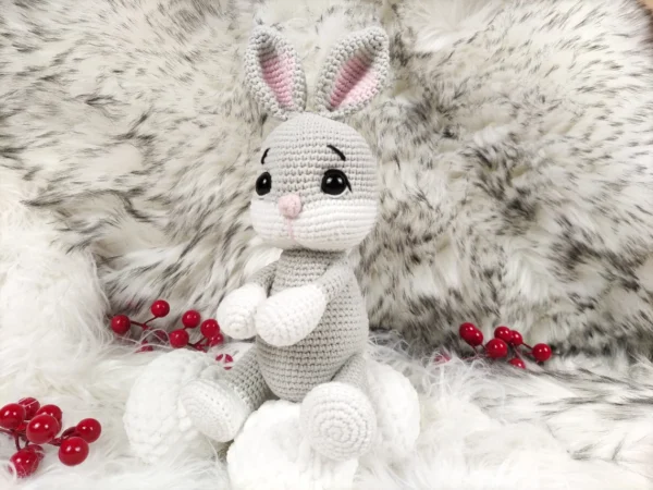 Handmade Plush Bunny Toy - Amigurumi for Christmas - Image 8