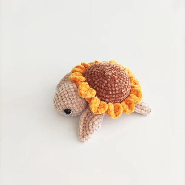 ADORABLE HANDMADE CROCHET SUNFLOWER TURTLE – MINI PLUSH TOY FOR GIFTS! - Image 9