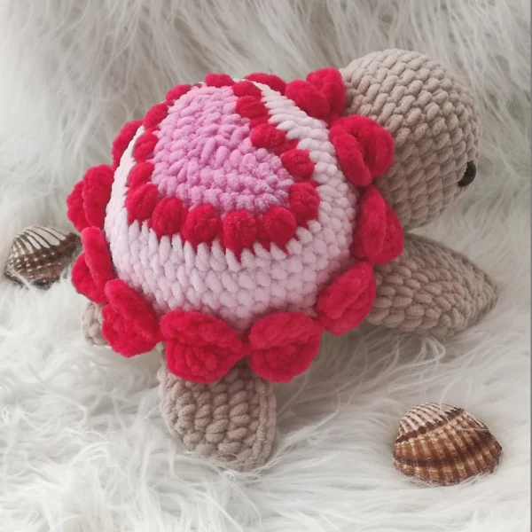 Wonderful Handmade Crochet Turtle with Heart – Plush Amigurumi Gift - Image 3