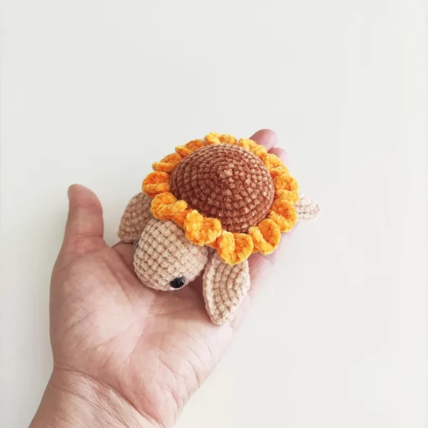 ADORABLE HANDMADE CROCHET SUNFLOWER TURTLE – MINI PLUSH TOY FOR GIFTS! - Image 4