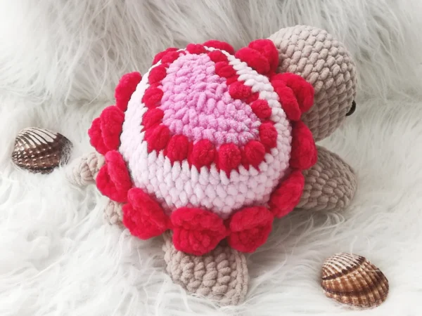Wonderful Handmade Crochet Turtle with Heart – Plush Amigurumi Gift - Image 5