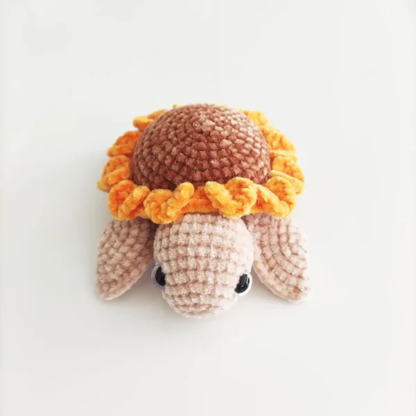 ADORABLE HANDMADE CROCHET SUNFLOWER TURTLE – MINI PLUSH TOY FOR GIFTS! - Image 5