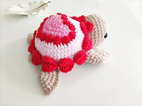 Wonderful Handmade Crochet Turtle with Heart – Plush Amigurumi Gift - Image 6