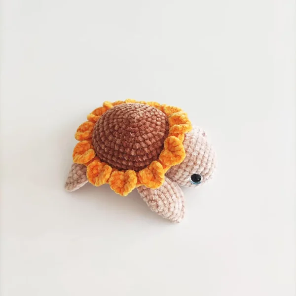 ADORABLE HANDMADE CROCHET SUNFLOWER TURTLE – MINI PLUSH TOY FOR GIFTS! - Image 6