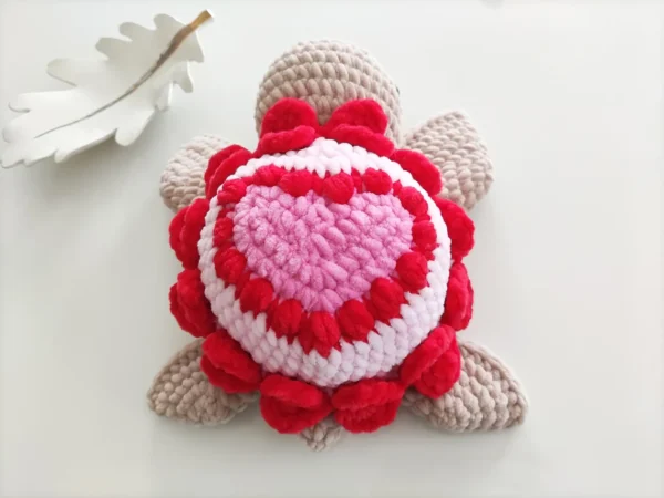 Wonderful Handmade Crochet Turtle with Heart – Plush Amigurumi Gift - Image 7
