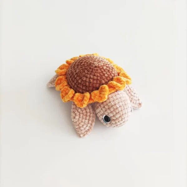 ADORABLE HANDMADE CROCHET SUNFLOWER TURTLE – MINI PLUSH TOY FOR GIFTS! - Image 7