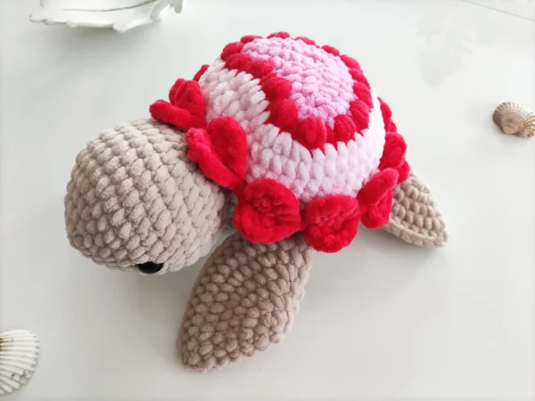 Wonderful Handmade Crochet Turtle with Heart – Plush Amigurumi Gift - Image 8