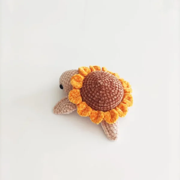 ADORABLE HANDMADE CROCHET SUNFLOWER TURTLE – MINI PLUSH TOY FOR GIFTS! - Image 8