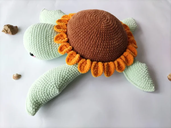 LARGE SUNFLOWER TURTLE, SOFT STUFFED ANIMAL TOY - Image 3