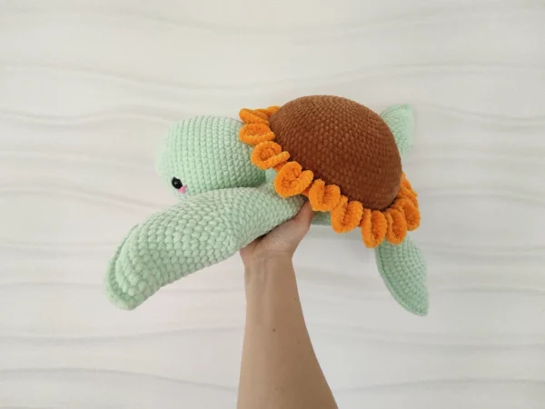 LARGE SUNFLOWER TURTLE, SOFT STUFFED ANIMAL TOY - Image 4