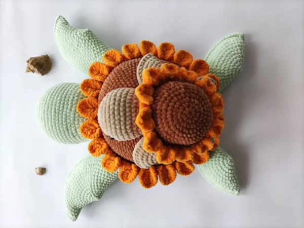 LARGE SUNFLOWER TURTLE, SOFT STUFFED ANIMAL TOY - Image 8