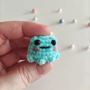 Handmade crochet mini frog plush