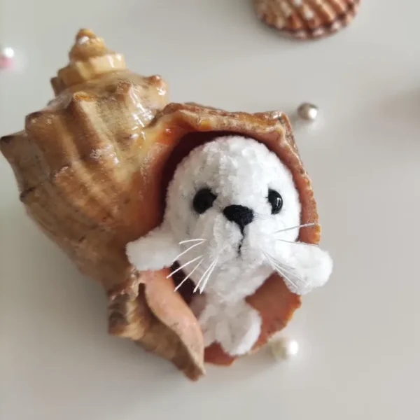 Cute Amigurumi Seal Plush, Emotional Support Seal - Image 3