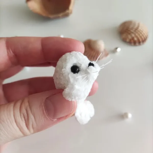 Cute Amigurumi Seal Plush, Emotional Support Seal - Image 5