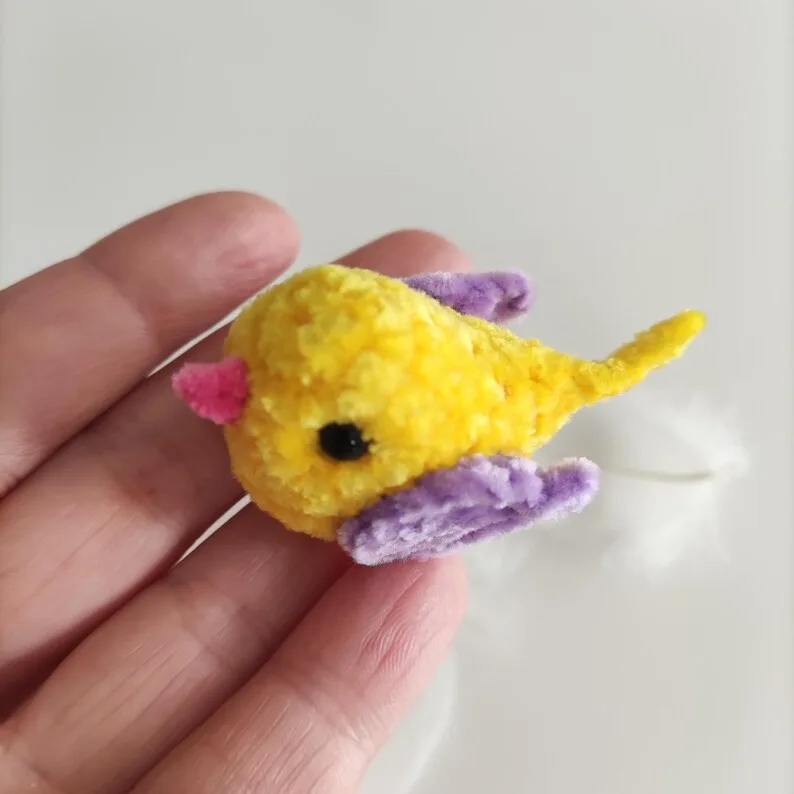 Handmade Tiny Amigurumi Bird Toy, Dollhouse Animal, Plush for Keychains - Image 7